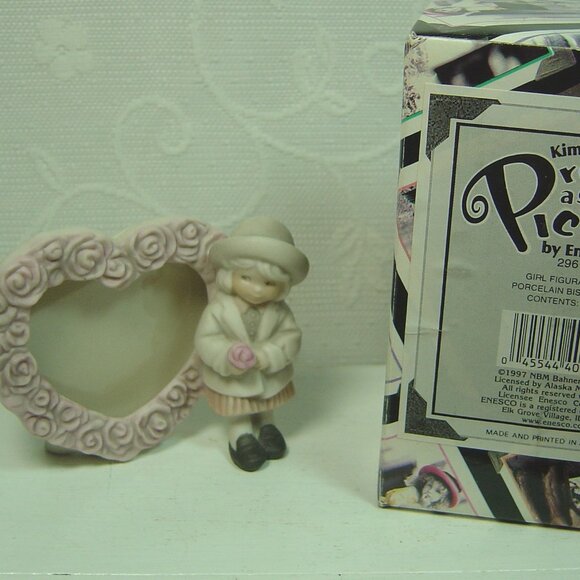 Kim Anderson Pretty as a Picture photo frame--girl with pink heart - Picture 1 of 4